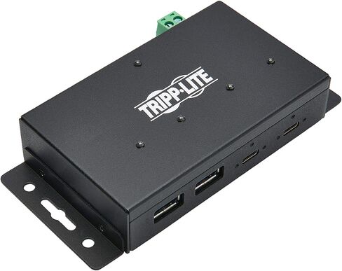 Tripp Lite 4 Port USB Hub, Industrial USB Hub, USB 3.1 Hub, Gen 2, 10 Gbps, 2 USB C, 2 USB A, 15 Kv ESD Protection, Iron Housing (U460-2A2C-Ind) in Saudi Arabia