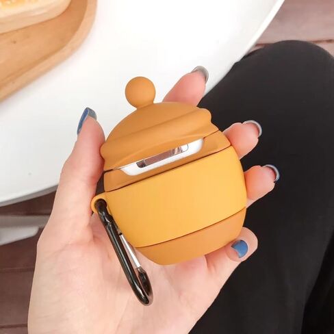 متوافق مع غطاء حافظة AirPods 3، غطاء حماية لطيف من السيليكون لجهاز Apple AirPod الجيل الثالث 2021 مع سلسلة مفاتيح للنساء والرجال والفتيات، حافظة مضحكة مضادة للصدمات لأجهزة Airpods 3 (وعاء العسل) in Saudi Arabia