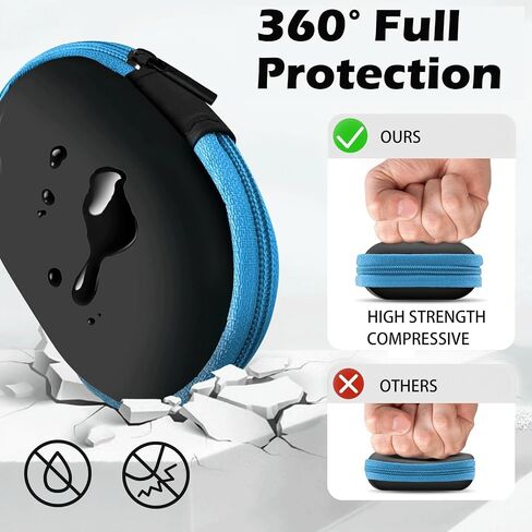 Earbuds Case with Carabiner, Small Oval Storage Cases, Portable EVA Storage Earbud Bag Pouch Bag for Earphone, Earbud, Earpieces, SD Memory Card, Camera Chips (Purple) in Saudi Arabia