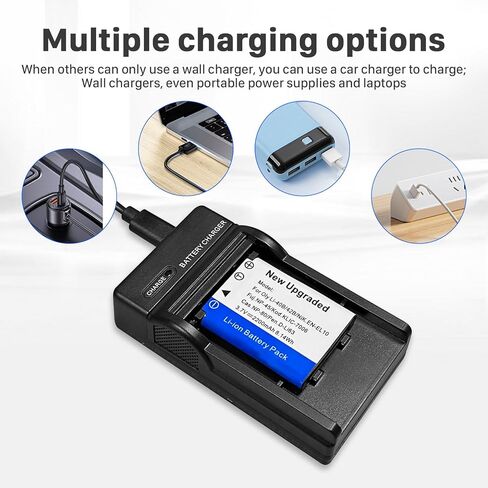 2 حزمة 2200 مللي أمبير بطارية وشاحن USB بديل لأوليمبوس Li-42B Li-40B Li42B Li40B FE-230 Pentax D-Li63 NP-45 NP-45A EN-EL10 D-Li63 D-Li108 NP-80 CNP80 KLIC-7006 البطارية in Kuwait