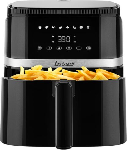 Air Fryer 8Qt Plus Oilless 8-in-1 Family Size AirFryer,Easy Viewing Window and Fast Healthy cooking,Dishwasher-Safe Basket,Digital Touchscreen,Quiet, AF701, Black in Saudi Arabia