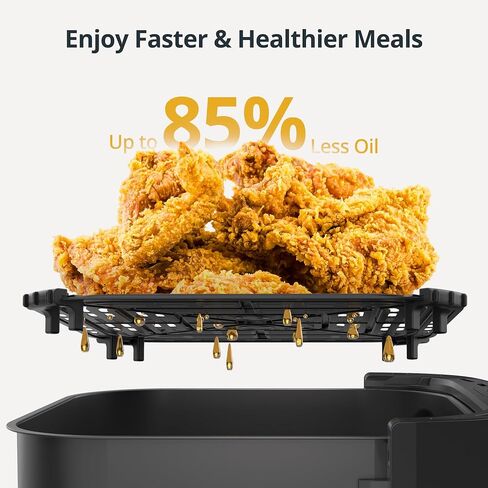 Air Fryer 8Qt Plus Oilless 8-in-1 Family Size AirFryer,Easy Viewing Window and Fast Healthy cooking,Dishwasher-Safe Basket,Digital Touchscreen,Quiet, AF701, Black in Saudi Arabia