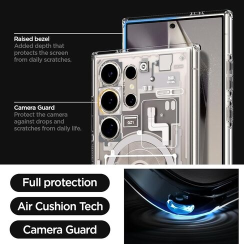 Spigen Ultra Hybrid Metal Ring MagFit Designed for Galaxy S24 Ultra Case (2024) - Zero One in Saudi Arabia