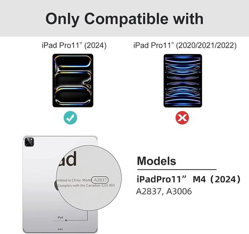 for iPad Pro 11 inch case M4 2024,Case for iPad Pro 11 with Pencil Holder（Model No.A2837,A3006）, Slim Smart Cover with Clear Back Shell for 2024 iPad Pro11 Inch M4,Creamy White in Kuwait