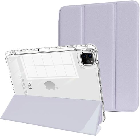 for iPad Pro 11 inch case M4 2024,Case for iPad Pro 11 with Pencil Holder（Model No.A2837,A3006）, Slim Smart Cover with Clear Back Shell for 2024 iPad Pro11 Inch M4,Creamy White in Kuwait