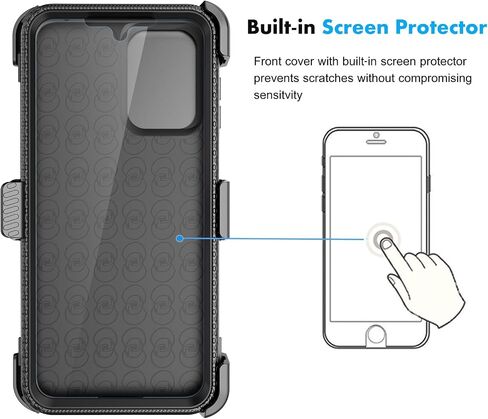Njjex For Moto G Play 4G 2024 Case, For Motorola G Play 4G 2024 Phone Holster Case, [Nbeck] Shockproof Heavy Duty Built-in Screen Protector Rugged Swivel Belt Clip Holster Kickstand Hard Cover [Black] in Saudi Arabia