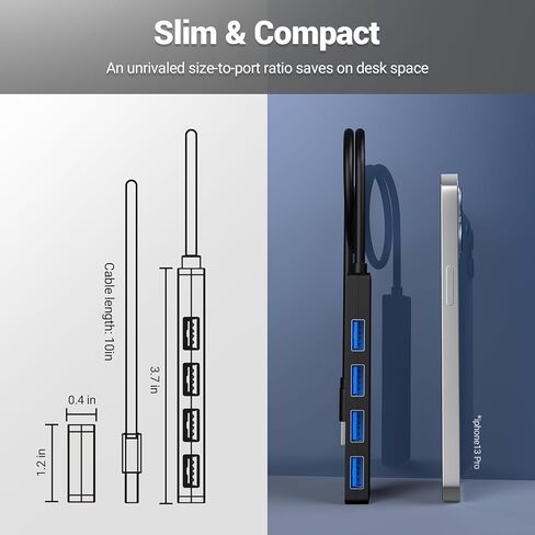 USB Hub, USB Adapter, 5Gbps Transmission Speed, Simplify Connections for Laptops, Xbox, Flash Drives, Hard Drives, Consoles, Printers, Cameras, Keyboards and Mice with USB 3.0 in Kuwait