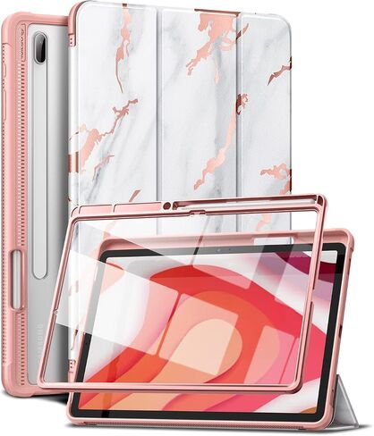 Case for Samsung Galaxy Tab S8 Plus/ S7 Plus/ S7 FE 12.4-inch Leather, Built-in Screen Protection Folio Tablet Cover, Magnet Tri-Fold Stand with S-Pen Dock, for Women, for Men (Marble) in Saudi Arabia