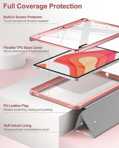 Case for Samsung Galaxy Tab S8 Plus/ S7 Plus/ S7 FE 12.4-inch Leather, Built-in Screen Protection Folio Tablet Cover, Magnet Tri-Fold Stand with S-Pen Dock, for Women, for Men (Marble) in Saudi Arabia