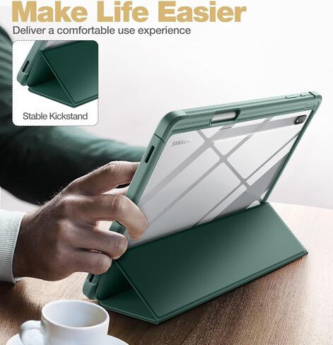 Case for Samsung Galaxy Tab S8 Plus/ S7 Plus/ S7 FE 12.4-inch Leather, Built-in Screen Protection Folio Tablet Cover, Magnet Tri-Fold Stand with S-Pen Dock, for Women, for Men (Marble) in Saudi Arabia