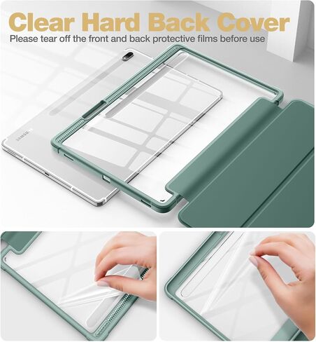 Case for Samsung Galaxy Tab S8 Plus/ S7 Plus/ S7 FE 12.4-inch Leather, Built-in Screen Protection Folio Tablet Cover, Magnet Tri-Fold Stand with S-Pen Dock, for Women, for Men (Marble) in Saudi Arabia
