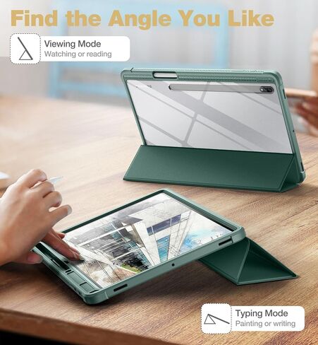 Case for Samsung Galaxy Tab S8 Plus/ S7 Plus/ S7 FE 12.4-inch Leather, Built-in Screen Protection Folio Tablet Cover, Magnet Tri-Fold Stand with S-Pen Dock, for Women, for Men (Marble) in Saudi Arabia