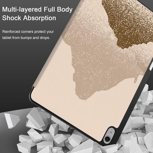 MEEgoodo Case for iPad Air 13 inch Cover 2024 with M2 Chip, Tablet Cases with Trifold Stand + Pencil Holder + Auto Wake/Sleep + Soft TPU Back Cover for Kids, Beautiful Fantasy Flower in Kuwait
