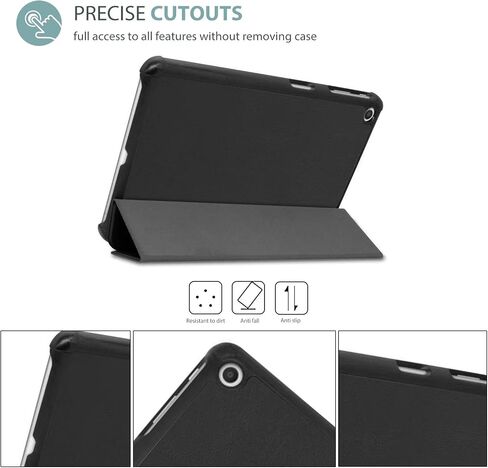ProCase for LG G Pad 5 10.1 FHD Case, Slim Light Smart Cover Trifold Stand Hard Shell Folio Case for 10.1 inch LG G Pad 5 2019 (Model LM-T600/ LM-T605) -Black in Kuwait