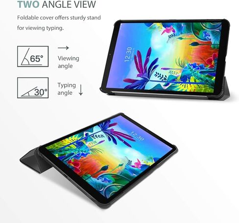 ProCase for LG G Pad 5 10.1 FHD Case, Slim Light Smart Cover Trifold Stand Hard Shell Folio Case for 10.1 inch LG G Pad 5 2019 (Model LM-T600/ LM-T605) -Black in Kuwait