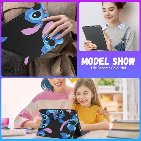 متعة عصرية لهاتف Samsung Galaxy Tab A7، مقاس 10.4 بوصة 2022 2020، أغطية ذكية لطيفة على شكل شخصية كرتونية Girly Kawaii للفتيات والأطفال والمراهقين والمراهقين بتصميم جمالي رائع وحامل فوليو لهاتف Samsung Tab A7، BlackStit in Saudi Arabia
