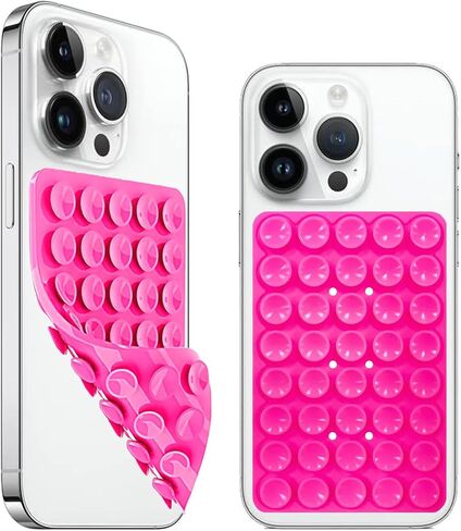2 Pack Silicone Suction Cup Phone Mount Double Sided, Silicone Suction Mount with Higher Suction Power, Hands-Free Strong Grip Silicone Phone Accessories Holder for Selfies and Videos in Kuwait