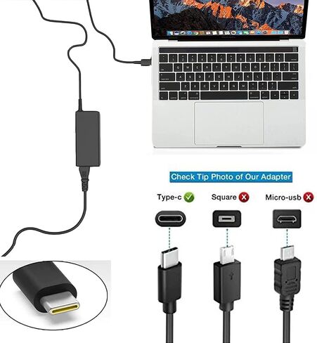 شاحن USB-C بقدرة 45 وات مناسب لجهاز HP Chromebook 14 14a x360 14-ca020nr 14-ca051wm 11-ae051wm 14-ca052wm 14-ca060nr 14-ca061dx 14-ca043cl 11-ae000 918337-001 محول التيار الكهربائي من السلسلة C in Saudi Arabia