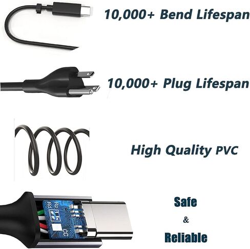 شاحن USB-C بقدرة 45 وات مناسب لجهاز HP Chromebook 14 14a x360 14-ca020nr 14-ca051wm 11-ae051wm 14-ca052wm 14-ca060nr 14-ca061dx 14-ca043cl 11-ae000 918337-001 محول التيار الكهربائي من السلسلة C in Saudi Arabia