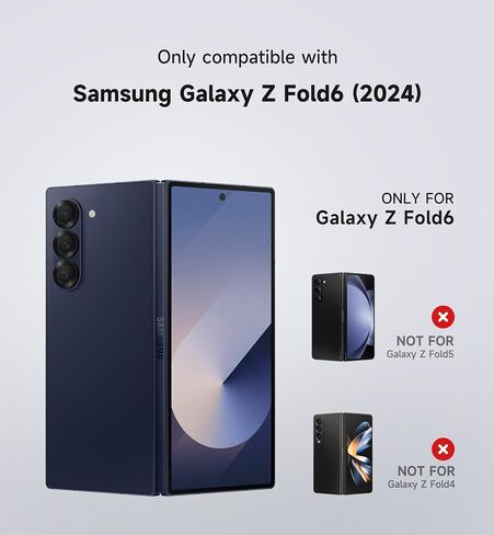 حافظة SURITCH لهاتف Samsung Galaxy Z Fold 6 مع مسند وحامل قلم S نحيف جديد، وواقي شاشة مدمج، وحافظة هاتف لهاتف Z Fold 6 2024 [قلم S غير متضمن] - أسود in Saudi Arabia