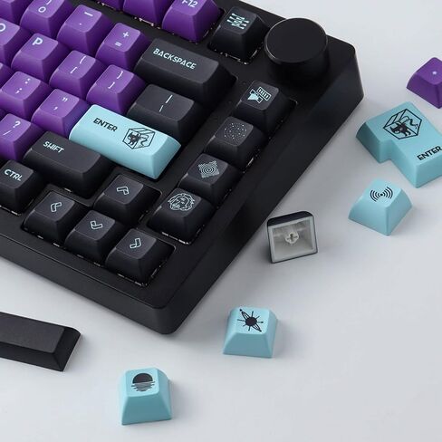 Hyekit Original Keycaps 143 Keys ميكانيكا الكم PBT Keycaps KCA Profile Dye-Sublimation Keycaps Custom Keycaps لـ Cherry Gateron MX Switches لوحة المفاتيح الميكانيكية in Kuwait