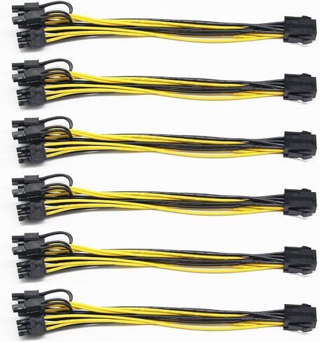 (6 حزم) PCIe 6 pin إلى Dual PCIe 8 pin (6+2) بطاقة الرسومات PCI Express محول الطاقة GPU VGA Y-Type Splitter Extension Cable Mining Graphics Card Power Cord in Saudi Arabia