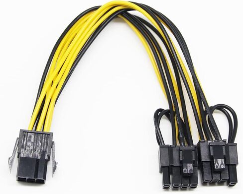 (6 حزم) PCIe 6 pin إلى Dual PCIe 8 pin (6+2) بطاقة الرسومات PCI Express محول الطاقة GPU VGA Y-Type Splitter Extension Cable Mining Graphics Card Power Cord in Saudi Arabia