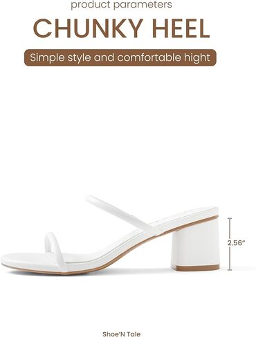 صندل نسائي من Shoe'N Tale بكعب مكتنز وكعب مفتوح ومستدير عند أصابع القدم (8.5، أبيض) in Saudi Arabia