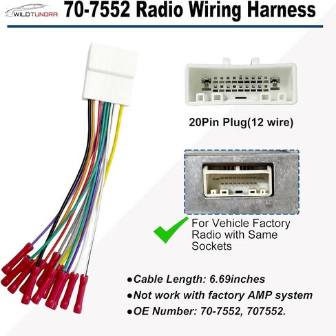 20Pin Radio Wiring Harness for Nissan 2007-2017/ Subaru 2008-2015 Aftermarket Radio Stereo Wire Harness with Antenna Adapter Aftermarket Car Stereo CD Player Stereo Receiver Wire Cable 70-7552 in Kuwait