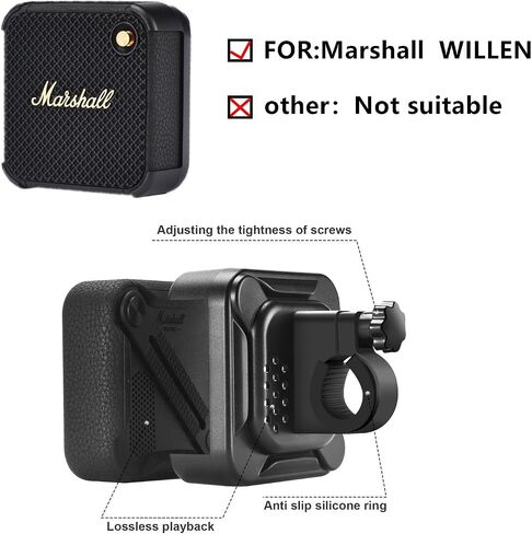 Bike Handlebar Bracket for Marshall Willen Portable Bluetooth Speaker,Bicycle Mount Adapter Holder Compatible with Marshall Willen(Black) in Saudi Arabia