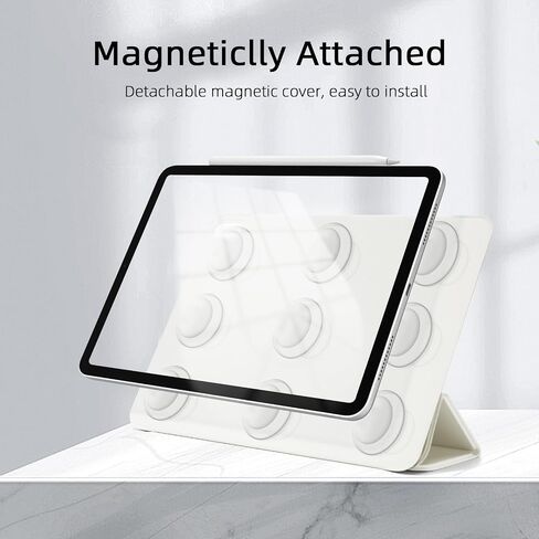 for iPad Air 13 inch M2 Case (2024 Released,Model NO.A2898/A2899/A2900), Auto Sleep/Wake and Magnetic Closure, Slim Trifold Stand Case, PU Leather Cover, Support Apple Pencil Pro, White in Saudi Arabia