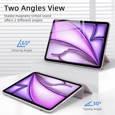 for iPad Air 13 inch M2 Case (2024 Released,Model NO.A2898/A2899/A2900), Auto Sleep/Wake and Magnetic Closure, Slim Trifold Stand Case, PU Leather Cover, Support Apple Pencil Pro, White in Saudi Arabia