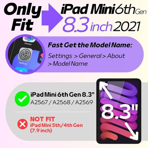 Kids Case for iPad Mini 6th Generation 8.3 inch – Lightweight Rotating Stand Folding Handle Rugged Cover for Apple ipad Mini 6 Gen Girls Boys, Pink in Saudi Arabia
