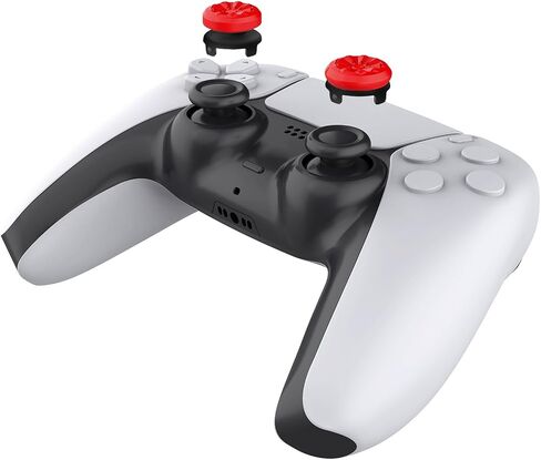 Joystick Caps Thumbsticks Extender for PS5/PS4 Controller, Thumbs Grips Caps 1 High-Rise & 1 Mid-Rise Concave Anti-Slip Accessories Thumb Sticks for PS5 Controller, Red in Kuwait
