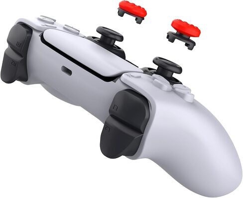 Joystick Caps Thumbsticks Extender for PS5/PS4 Controller, Thumbs Grips Caps 1 High-Rise & 1 Mid-Rise Concave Anti-Slip Accessories Thumb Sticks for PS5 Controller, Red in Kuwait