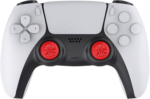 Joystick Caps Thumbsticks Extender for PS5/PS4 Controller, Thumbs Grips Caps 1 High-Rise & 1 Mid-Rise Concave Anti-Slip Accessories Thumb Sticks for PS5 Controller, Red in Kuwait