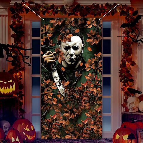 غطاء باب مايكل مايرز مخيف ومخيف لصور الهالوين وديكورات ومستلزمات حفلات عيد الهالوين للمنزل in Kuwait