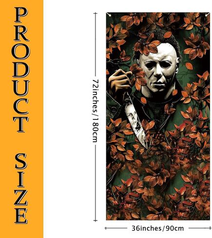 غطاء باب مايكل مايرز مخيف ومخيف لصور الهالوين وديكورات ومستلزمات حفلات عيد الهالوين للمنزل in Kuwait