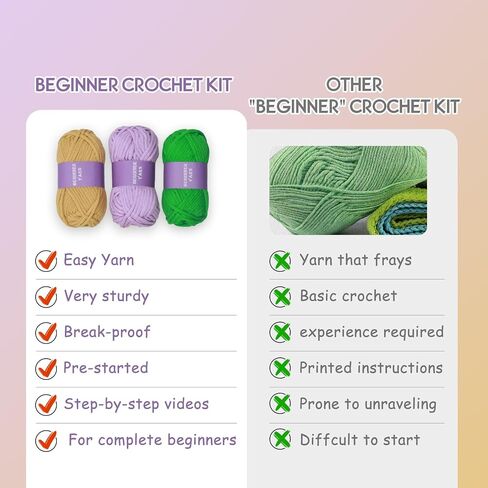 Auoinge Crochet Kit for Beginners Kids Adults, Crochet Animal Kit with Step-by-Step Video Tutorials, Learn to Crochet Starter Amigurumi Kit, Easy Knitting Soft Yarn Birthday Gift Penguin in Saudi Arabia