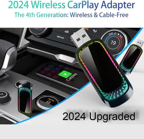 BAORCE Apple CarPlay Wireless Adapter, Version 4.0 Wireless CarPlay Adapter for iPhone, Only for Cars with OEM Wired CarPlay, USB Type A in Saudi Arabia