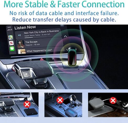 BAORCE Apple CarPlay Wireless Adapter, Version 4.0 Wireless CarPlay Adapter for iPhone, Only for Cars with OEM Wired CarPlay, USB Type A in Saudi Arabia