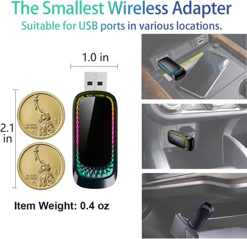 BAORCE Apple CarPlay Wireless Adapter, Version 4.0 Wireless CarPlay Adapter for iPhone, Only for Cars with OEM Wired CarPlay, USB Type A in Saudi Arabia