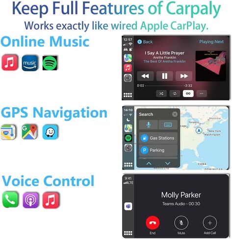 BAORCE Apple CarPlay Wireless Adapter, Version 4.0 Wireless CarPlay Adapter for iPhone, Only for Cars with OEM Wired CarPlay, USB Type A in Saudi Arabia