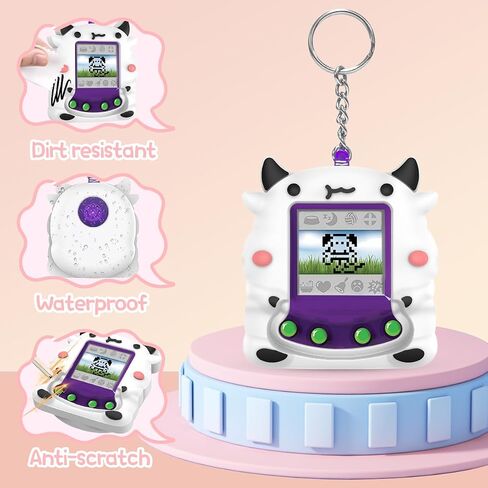 BEARDDO Case for Giga Pet Virtual Pet, Silicone Interactive Pet Game Machine Case Cover for Kids Child Ages 5 and Up, Cute Cartoon Anime for Giga Pet Protective Cover Boy Teens (Pink) in Saudi Arabia