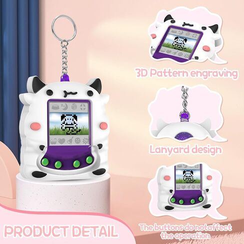 BEARDDO Case for Giga Pet Virtual Pet, Silicone Interactive Pet Game Machine Case Cover for Kids Child Ages 5 and Up, Cute Cartoon Anime for Giga Pet Protective Cover Boy Teens (Pink) in Saudi Arabia