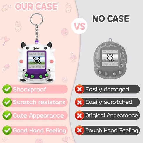 BEARDDO Case for Giga Pet Virtual Pet, Silicone Interactive Pet Game Machine Case Cover for Kids Child Ages 5 and Up, Cute Cartoon Anime for Giga Pet Protective Cover Boy Teens (Pink) in Saudi Arabia