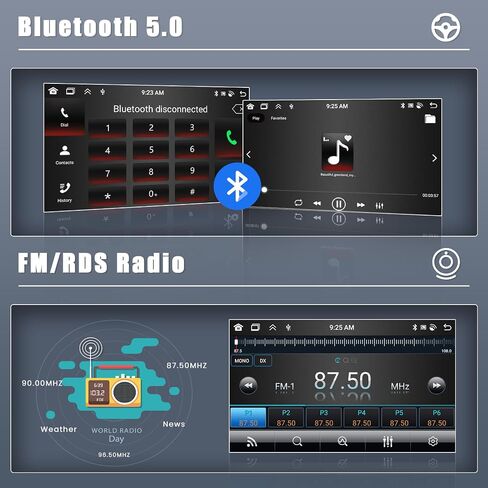 راديو ترقية ستيريو للسيارة 8-Core 6+128G Android 13 لسيارة Hyundai Accent Verna Solaris 2010-2016، شاشة لمس عالية الدقة 9 بوصة مع CarPlay اللاسلكي وAndroid Auto، كاميرا احتياطية AHD، وصلة مرآة، GPS Navi in Saudi Arabia