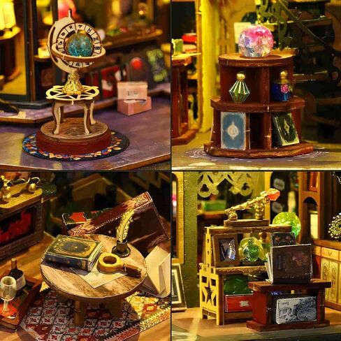 OZJAY DIY Miniature Dollhouse Kit, Tiny House Kit with Dust Proof Cover and Music Box, DIY Wooden Dollhouse Kit Miniature House Kit, Creative Room Idea for Adult Magic House DIY Kits in Saudi Arabia