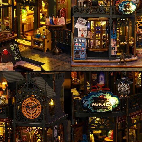 OZJAY DIY Miniature Dollhouse Kit, Tiny House Kit with Dust Proof Cover and Music Box, DIY Wooden Dollhouse Kit Miniature House Kit, Creative Room Idea for Adult Magic House DIY Kits in Saudi Arabia