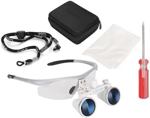 3.5X-420 Working Distance Binocular Loupe Magnifier Optical Glass (Silver) in Kuwait